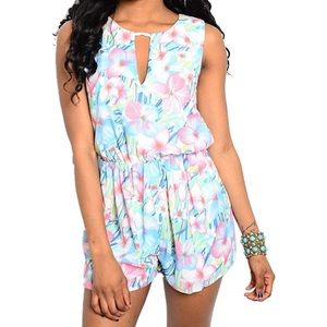 Floral pastel mix print romper